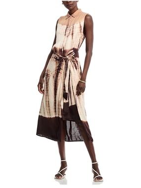 Kobi Halperin New! Ivria Tie-Dye Belted Midi Shirt Dress